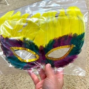 NIB Feathered and Sequined Mardi Gras mask